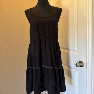 Mossimo Supply Co. Black Sleeveless Tiered Midi Dress